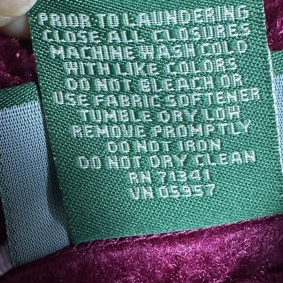 L.L. Bean Vest Full Zip Plush Burgundy Women's Size XL Zippered Pockets Casual - Picture 11 of 11